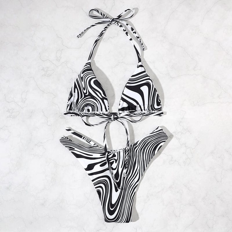 Bikini dwuczęściowe z podwójnym paskiem