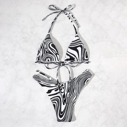 Bikini dwuczęściowe z podwójnym paskiem