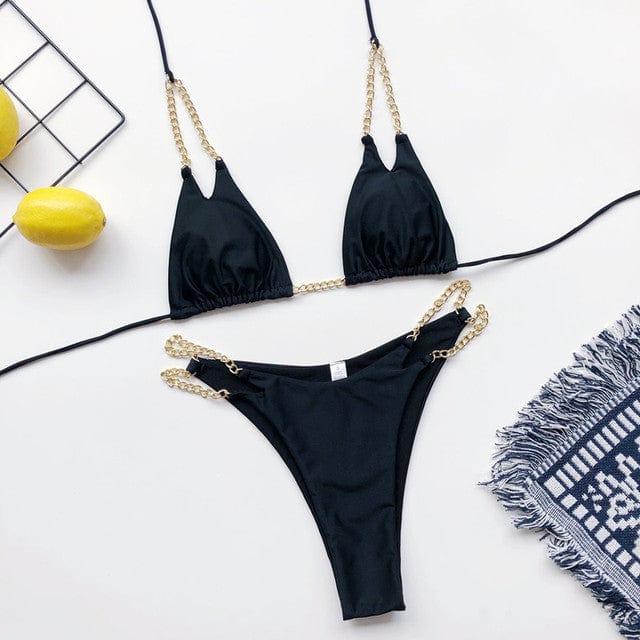 Bikini plażowe z ramiączkami na łańcuszkach