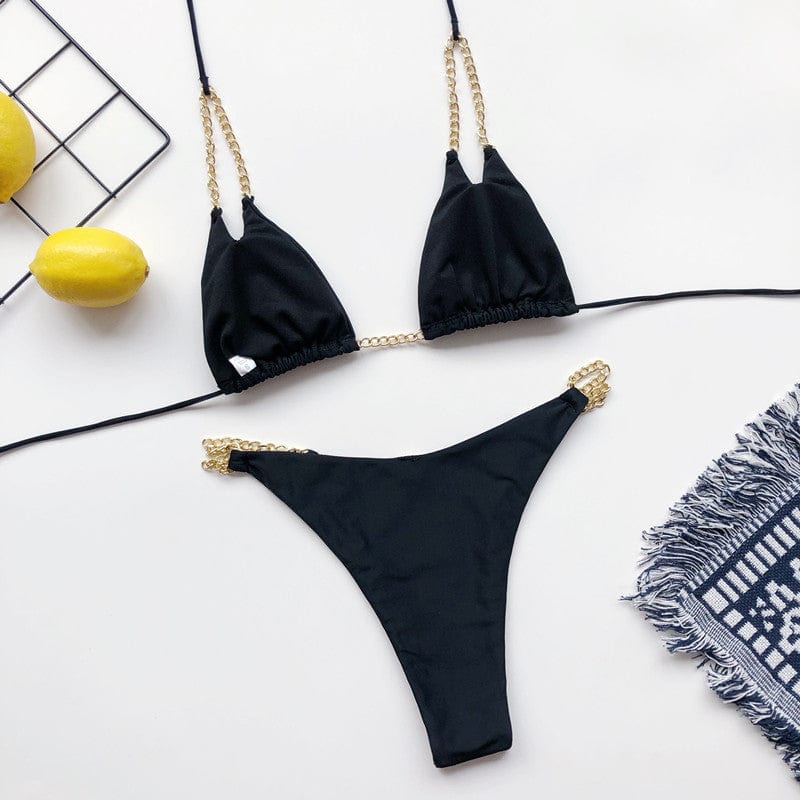 Bikini plażowe z ramiączkami na łańcuszkach