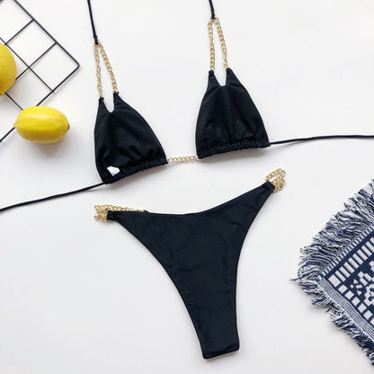 Bikini plażowe z ramiączkami na łańcuszkach