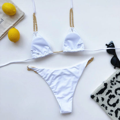 Bikini plażowe z ramiączkami na łańcuszkach