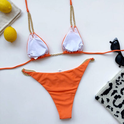 Bikini plażowe z ramiączkami na łańcuszkach