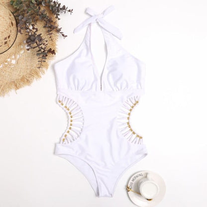 Monokini z ozdobnymi koralikami