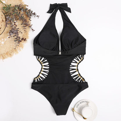 Monokini z ozdobnymi koralikami