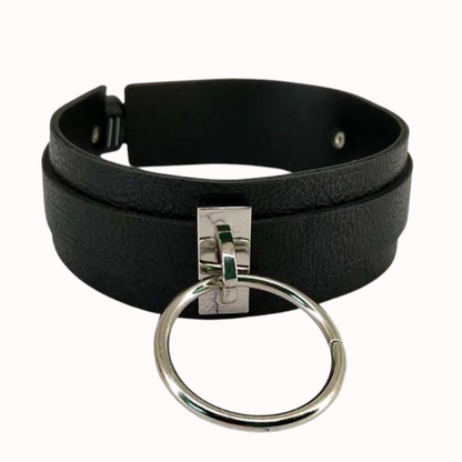 Choker na szyję z ozdobnym pierścieniem