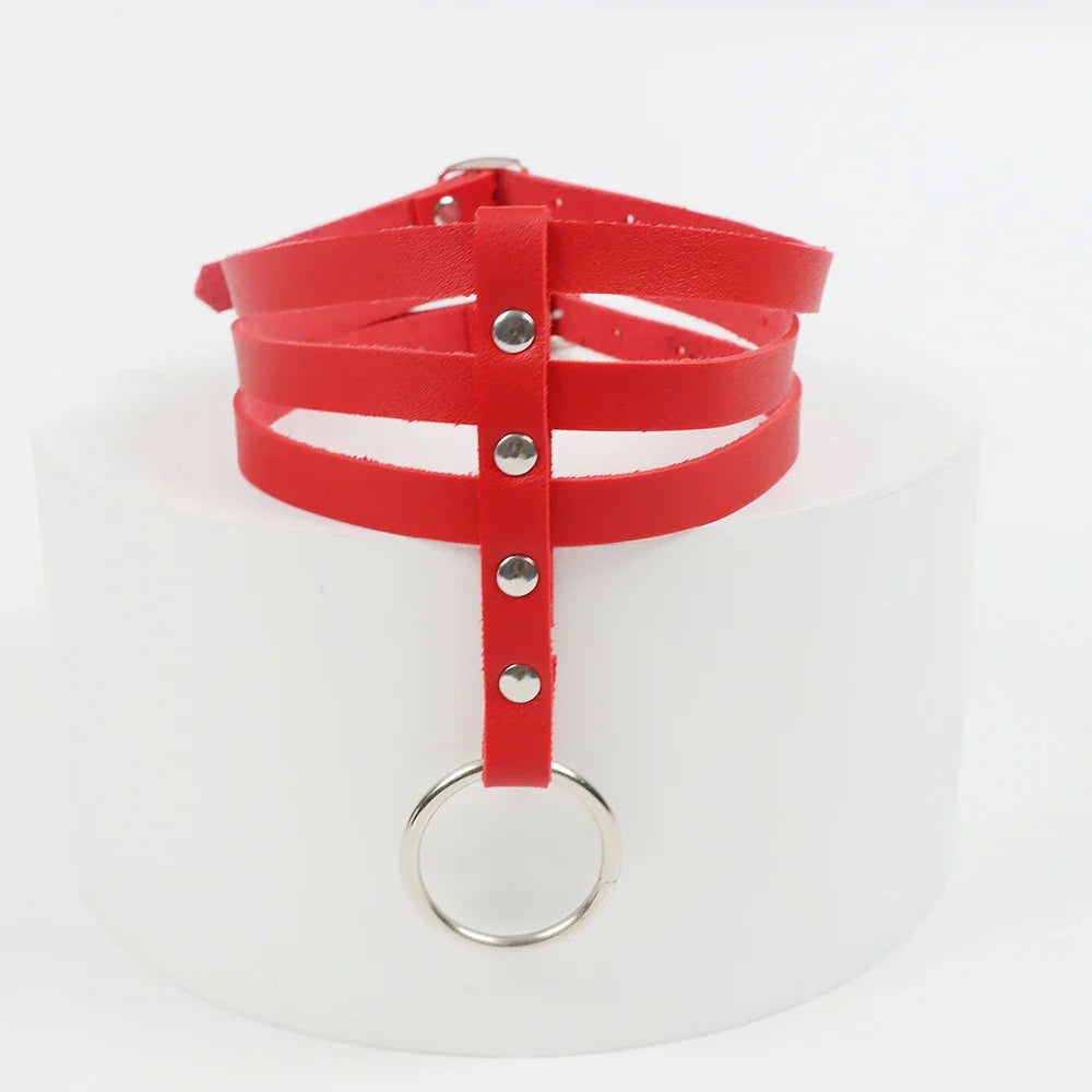 Choker harness z regulowanymi paskami