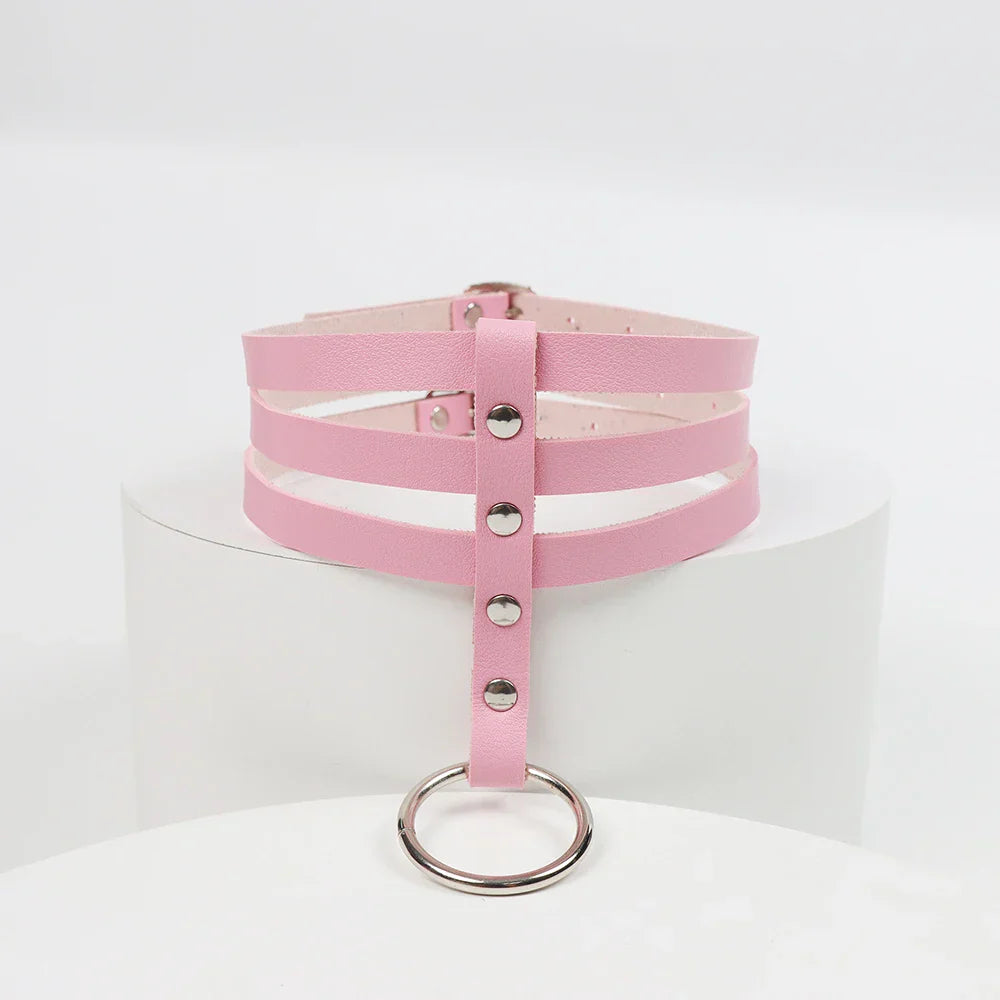 Choker harness z regulowanymi paskami