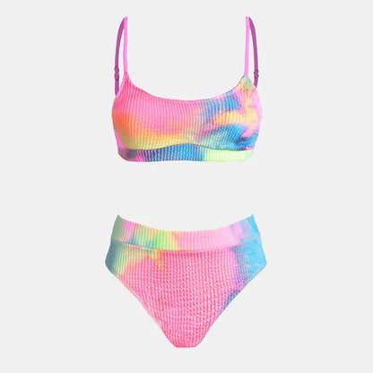 Bikini z elastycznego materiału o prążkowanej strukturze