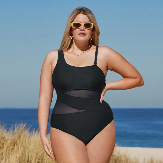 Strój kąpielowy plus size z asymetrycznym krojem