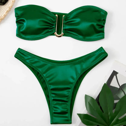 Bikini bez ramiączek z regulowanymi gąbeczkami