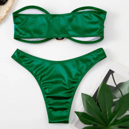 Bikini bez ramiączek z regulowanymi gąbeczkami