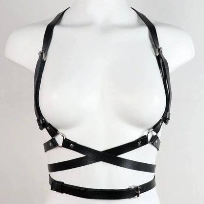 Harness na biust z ozdobnymi pierścieniami