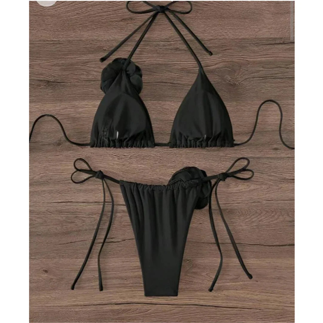 Dwuczęściowy strój kąpielowy z wiązanym bikini