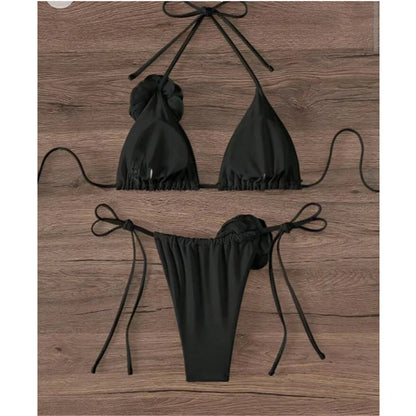 Dwuczęściowy strój kąpielowy z wiązanym bikini