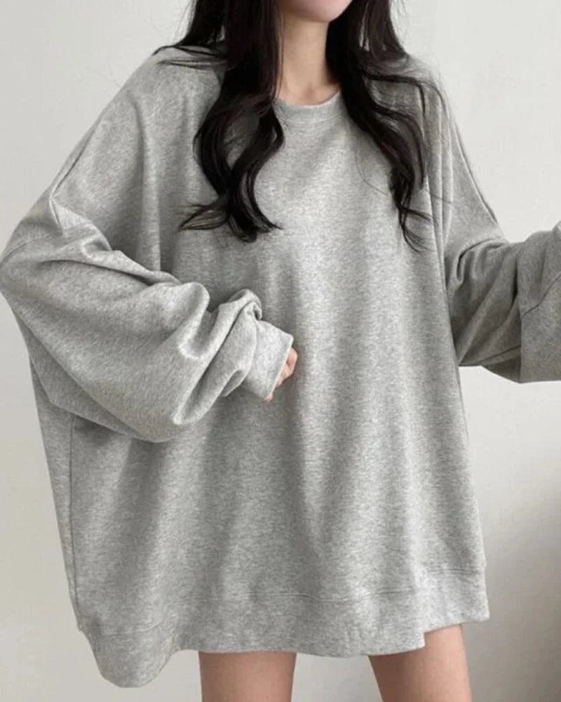 Luźna jednolita bluza oversize