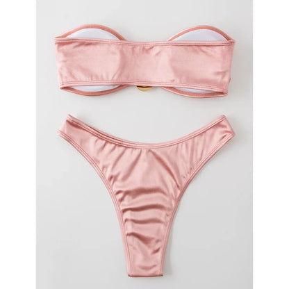 Bikini bez ramiączek z regulowanymi gąbeczkami