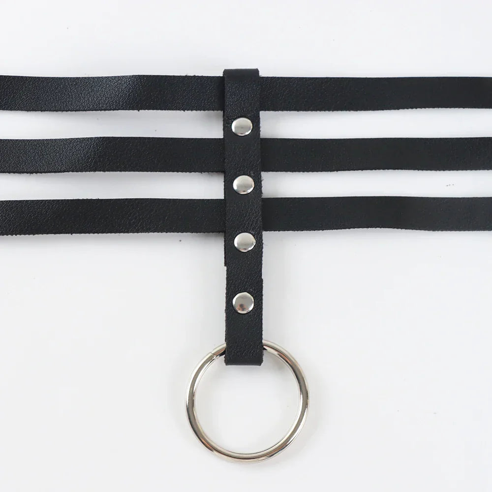 Choker harness z regulowanymi paskami