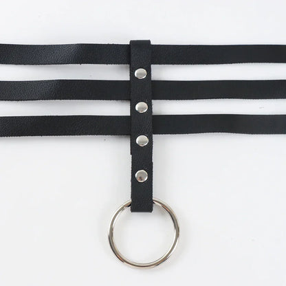 Choker harness z regulowanymi paskami