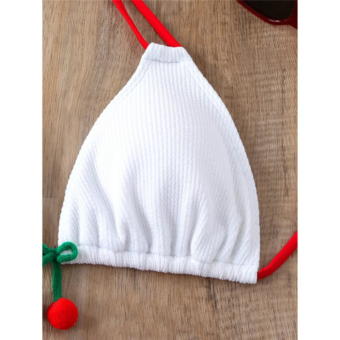 Dwuczęściowy strój kąpielowy z wiązaniami na biodrach i szyi