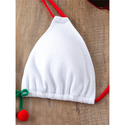 Dwuczęściowy strój kąpielowy z wiązaniami na biodrach i szyi