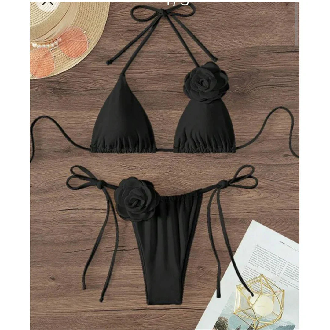 Dwuczęściowy strój kąpielowy z wiązanym bikini