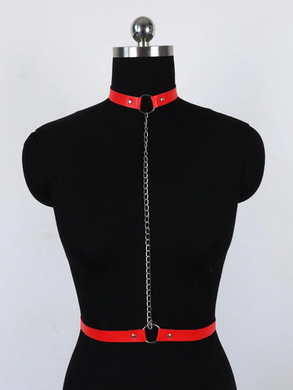 Harness na biust z chokerem