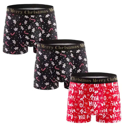 Trójpak bokserek męskich z motywem świątecznym