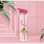 Butelka na wodę z flamingiem - Czerwony / 0.75L