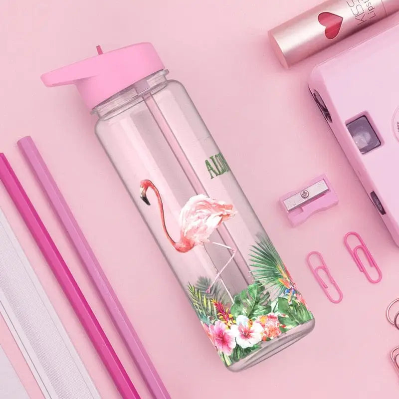 Butelka na wodę z flamingiem - Różowy / 0.75L