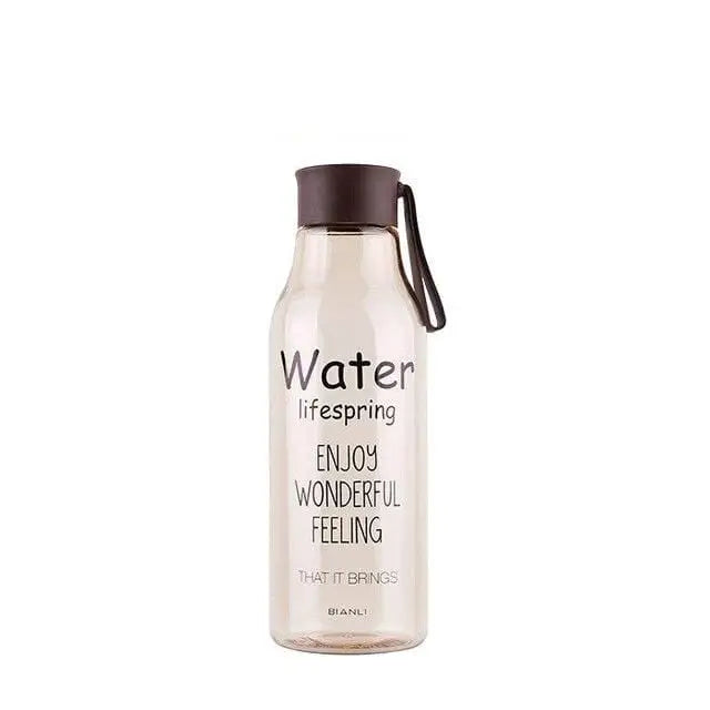 Butelka na wodę z napisami - Kawowy / 520ml
