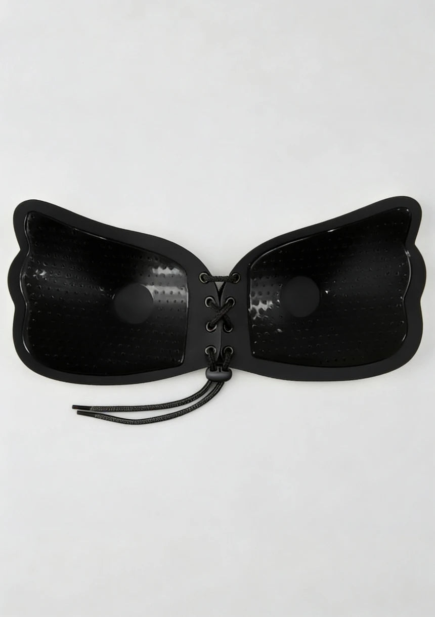 Motylkowy biustonosz samonośny ze ściągaczem