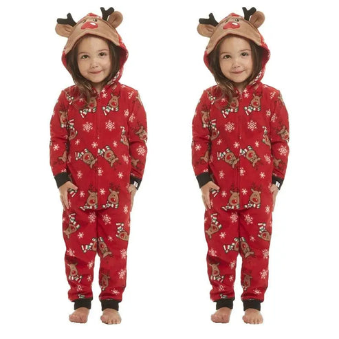 Jednoczęściowa piżama dziecięca z motywem świątecznym - Czerwony / 3 miesiące