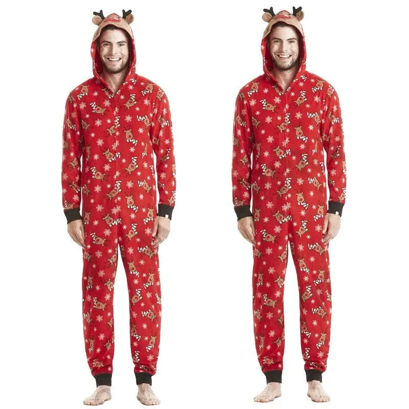 Jednoczęściowa piżama męska ze świątecznym motywem