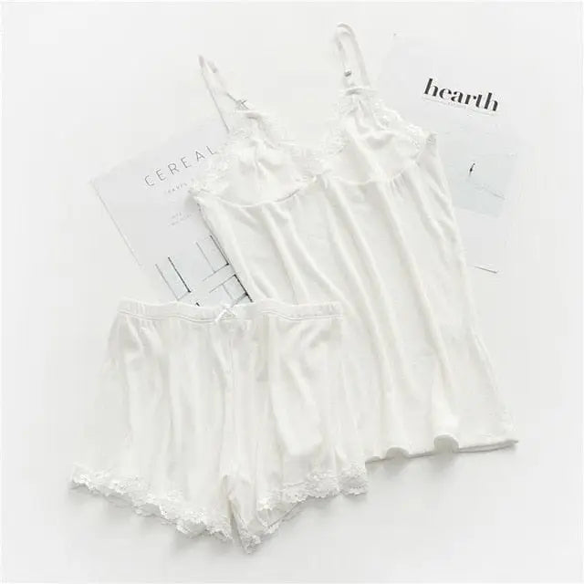 Klasyczna piżamka damska - Biały / Uniwersalny