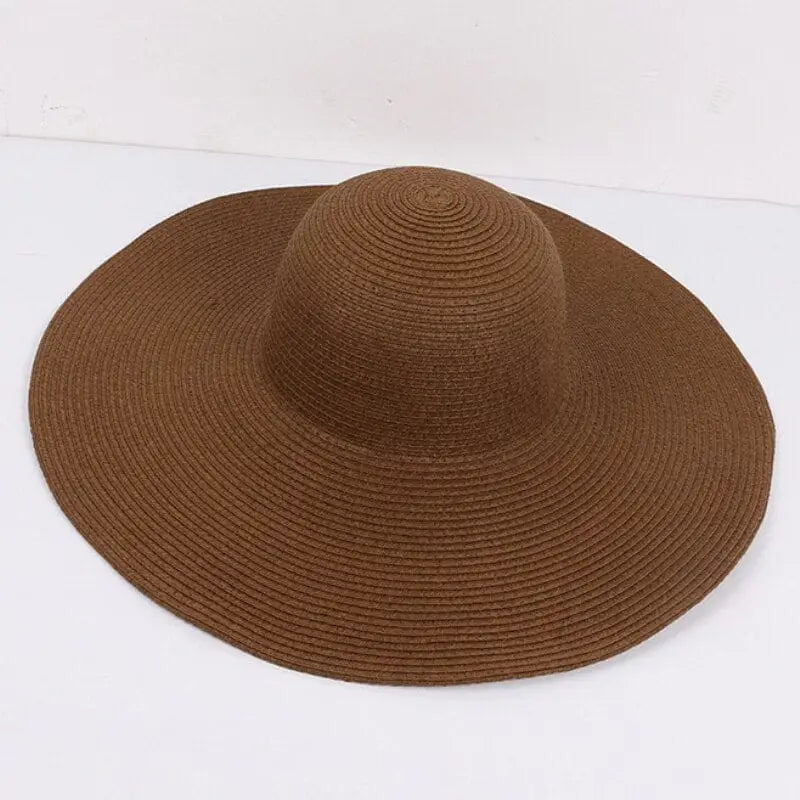 Klasyczny kapelusz plażowy - Ciemnobrązowy / Uniwersalny