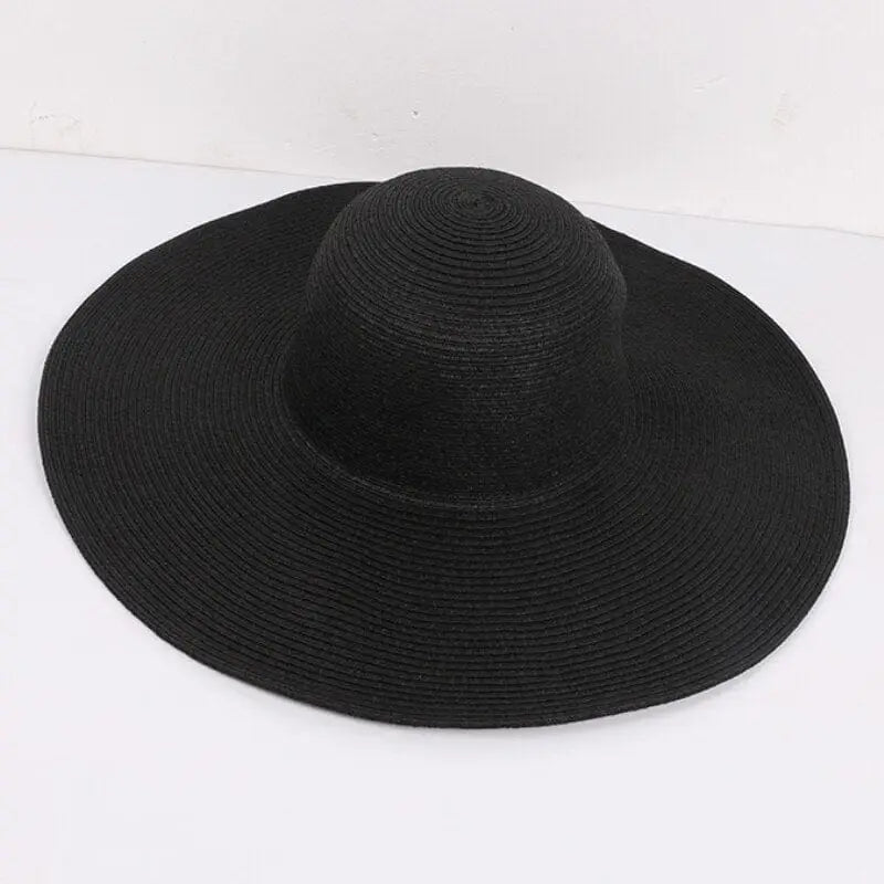 Klasyczny kapelusz plażowy - Czarny / Uniwersalny