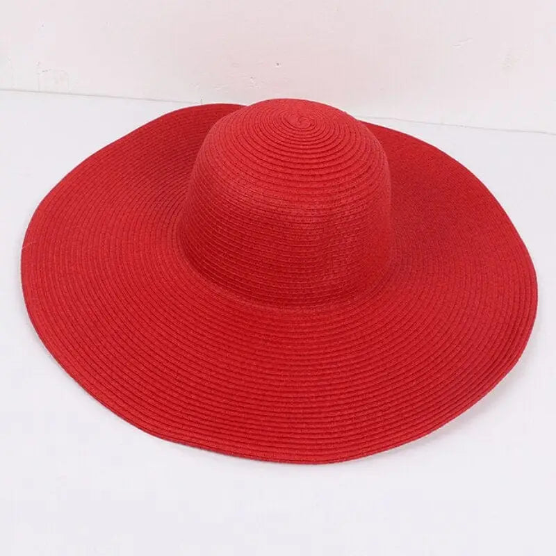 Klasyczny kapelusz plażowy - Czerwony / Uniwersalny