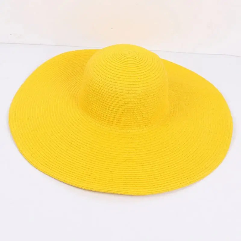 Klasyczny kapelusz plażowy - Żółty / Uniwersalny