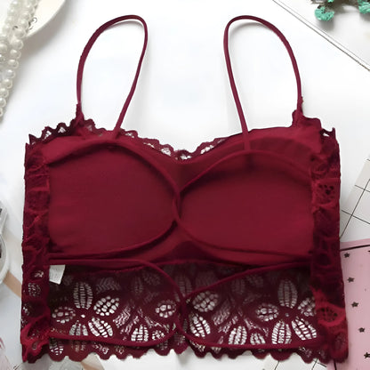  Koronkowy biustonosz bralette z push-up i obniżonym dołem