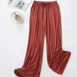 Luźne spodnie do spania - Czerwony / S