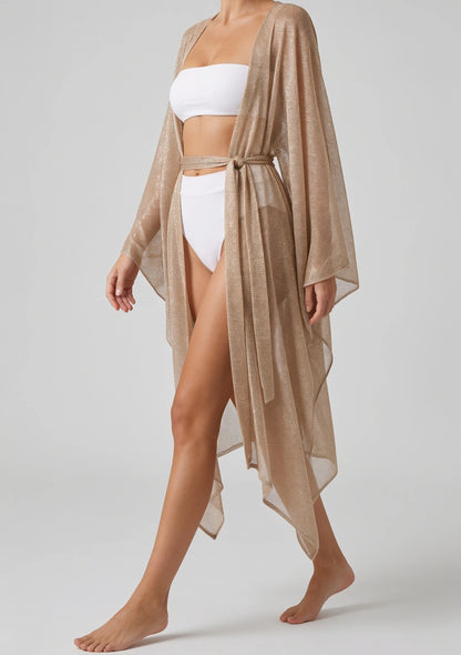 Błyszczące kimono plażowe