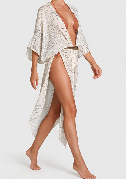 Kimono plażowe w zwierzęcy wzór