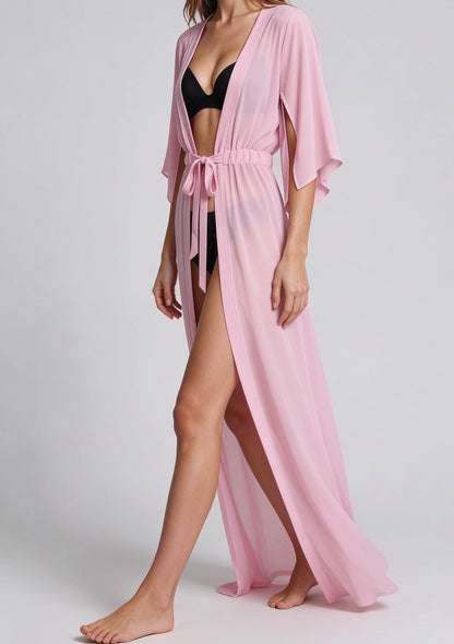 Długie kimono plażowe