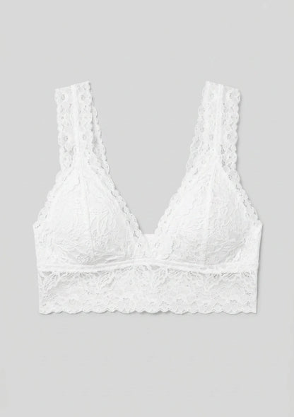 Biustonosz koronkowy bralette w formie topu na szerokich ramiączkach