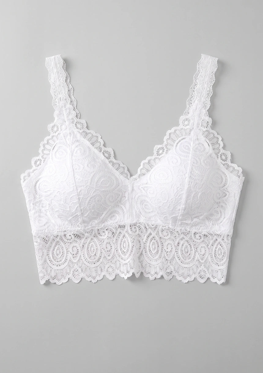 Uniwersalny biustonosz koronkowy bralette z obniżonym dołem