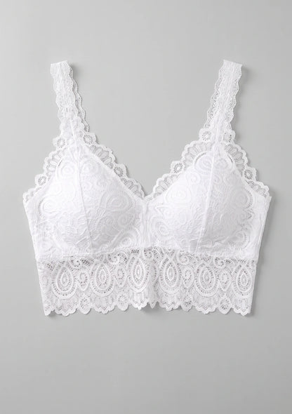 Uniwersalny biustonosz koronkowy bralette z obniżonym dołem