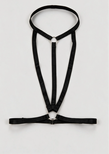Harness do biustonosza z chokerem i paskami