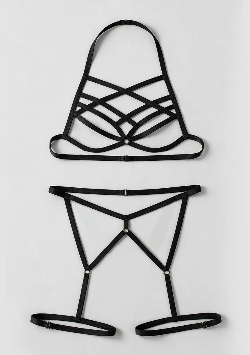 Dwuczęściowy harness na klatkę piersiową i uda