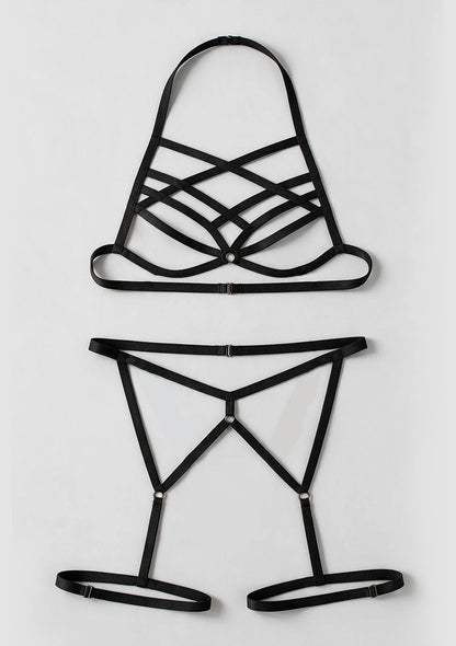 Dwuczęściowy harness na klatkę piersiową i uda